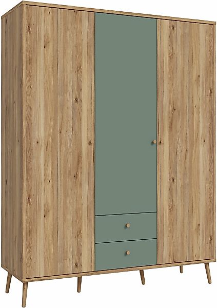 FORTE Kleiderschrank (B/H/T ca. 94,5x185,6x52,2 cm) Salbei, Drehtürenschran günstig online kaufen