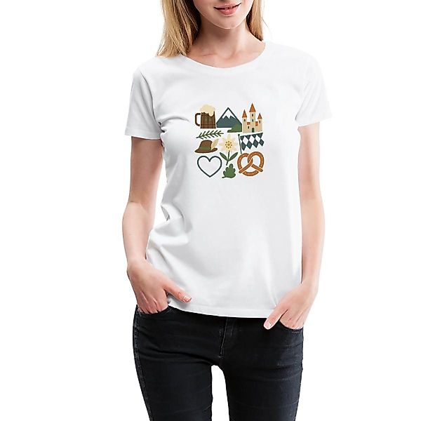 Spreadshirt T-Shirt Bayern Volksfest Breze Edelweiß günstig online kaufen