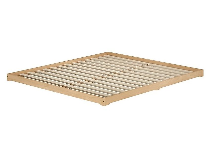 ERST-HOLZ Bett Breites Bodenbett Doppelbett Buche massiv 180x200, Buchefarb günstig online kaufen