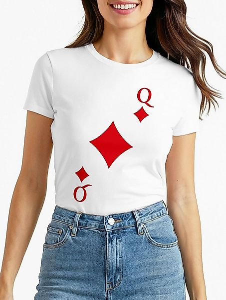 MoonWorks Print-Shirt Damen T-Shirt Kartenspiel Kostüm Spielkarten Gruppenk günstig online kaufen