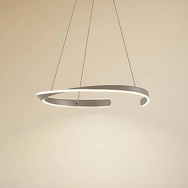 Lucande LED-Hängeleuchte Eloura, silber, Ø58cm, Metall, CCT günstig online kaufen