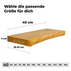 tømmermann Wandregal Schweberegal Holzregal mit Baumkante günstig online kaufen