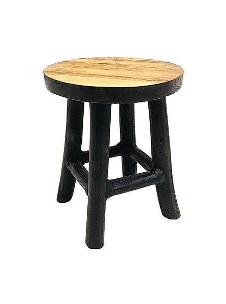 Spetebo Blumenhocker Teak Blumenhocker - schwarz / Ø 15 cm (Packung, 1 St., günstig online kaufen
