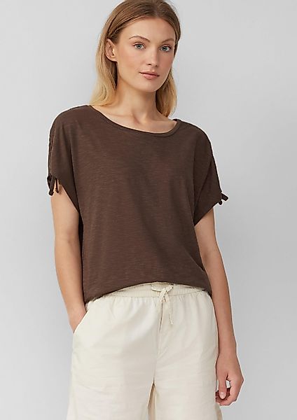 s.Oliver Kurzarmshirt T-Shirt T-Shirt mit Flammgarnstruktur günstig online kaufen