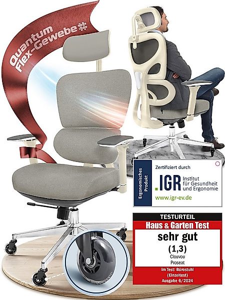 CLOUVOU Bürostuhl Ergonomisch, Schreibtischstuhl bis 150 kg - Testsieger (P günstig online kaufen