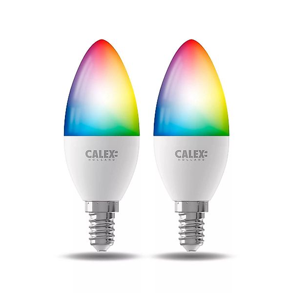 Calex Smart LED-Kerze E14 B35 4,9W CCT RGB 2er-Set günstig online kaufen