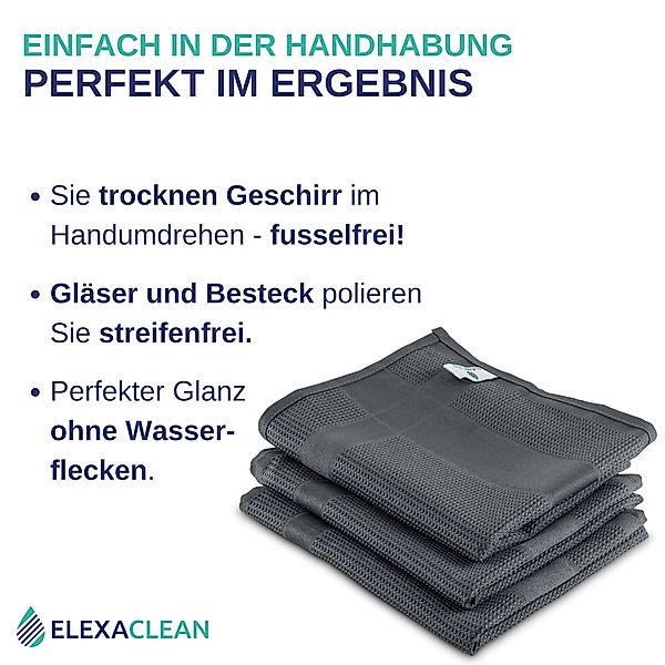 ELEXACLEAN Geschirrtuch Küchentücher Mikrofaser Poliertücher, (Set, günstig online kaufen