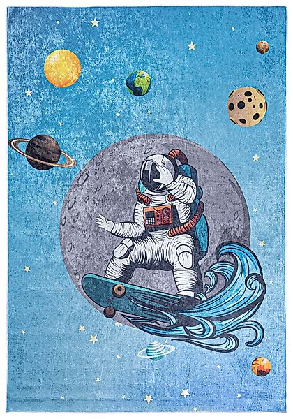 Mazovia Kinderteppich Kinderteppich Kinderzimmerteppich Planeten Weltraum, günstig online kaufen