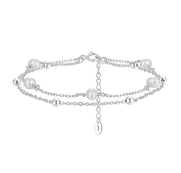 Runde Perlé Perlenarmband zartes Armband doppelt, kleine Süßwasserperlen, 9 günstig online kaufen