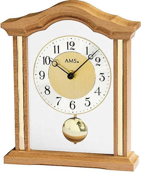 AMS Tischuhr Tischuhr Pendeluhr Quarzwerk, Buche günstig online kaufen