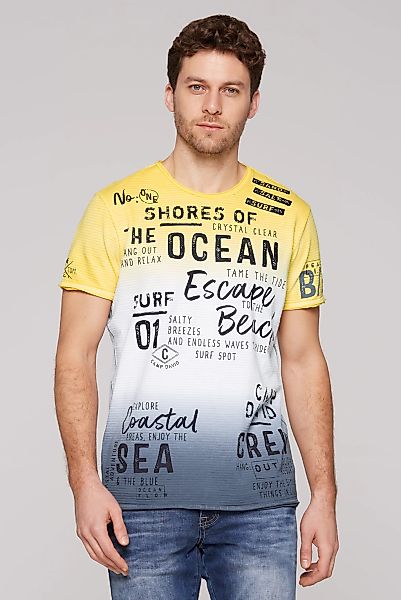 CAMP DAVID Rundhalsshirt, mit offenen Kanten günstig online kaufen