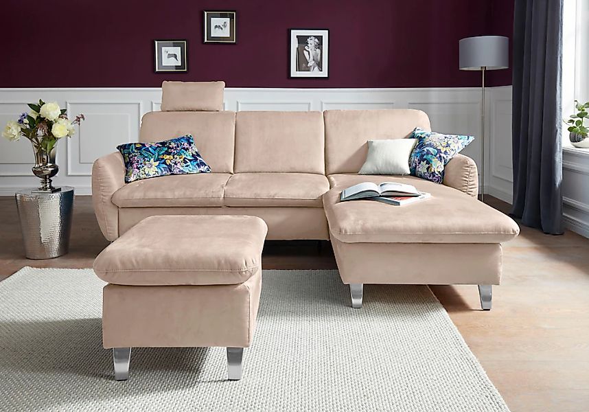 sit&more Ecksofa "Daytona L-Form", mit Federkern, einer Kopfstütze und wahl günstig online kaufen