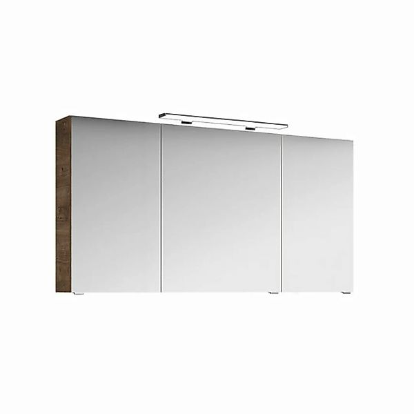 Lomadox Spiegelschrank SINTRA-66 140cm, mit LED-Aufsatzleuchte, in Eiche Ri günstig online kaufen