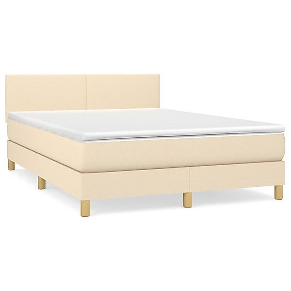 vidaXL Boxspringbett mit Matratze Creme 140x190 cm Stoff1380323 günstig online kaufen