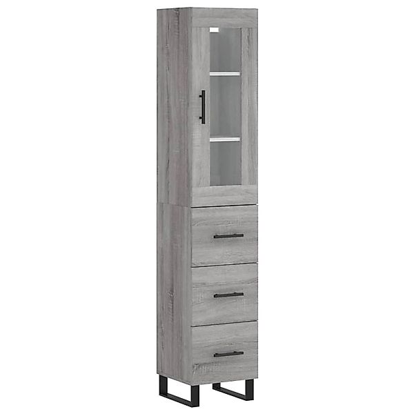 vidaXL Highboard Grau Sonoma 34,5x34x180 cm Holzwerkstoff 3199263 günstig online kaufen
