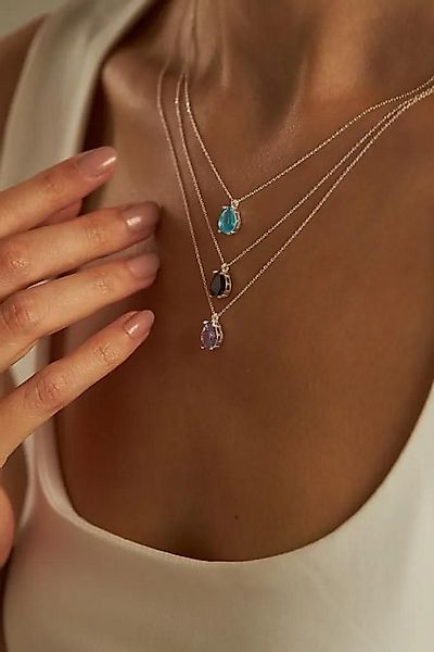 Einzelstück Kette mit Anhänger Halskette AZUL DROP Silber günstig online kaufen