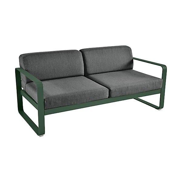 Bellevie Lounge-Sofa 2-Sitzer 02 Zederngrün A3 Graphitgrau günstig online kaufen