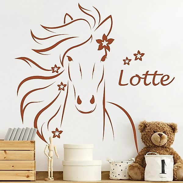 Wandtattoo Kinderzimmer Spruch Pferd mit Wunschname günstig online kaufen