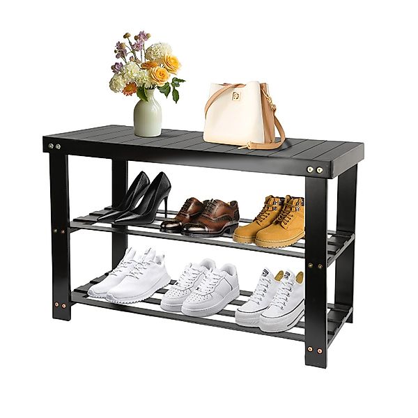 JEOBEST Schuhbank Schuhregal, Bambus Schuhbank mit günstig online kaufen