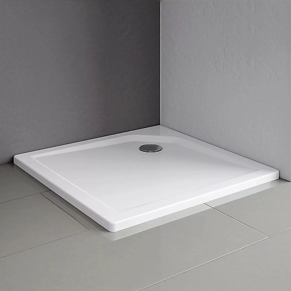 Schulte Duschwannen-Set Extraflach Quadrat 100 cm x 100 cm Alpinweiß günstig online kaufen