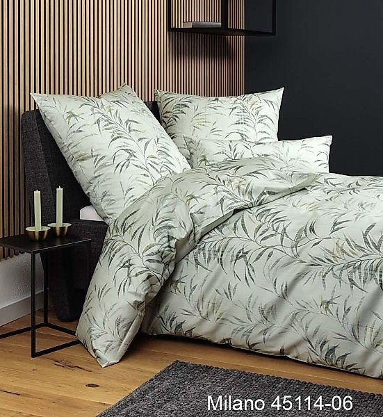 Janine Janine Mako-Satin Bettwäsche MILANO 45114 salbeigrün Größe:  80x80 c günstig online kaufen