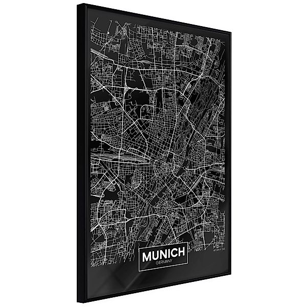 Poster - City Map: Munich (dark) günstig online kaufen