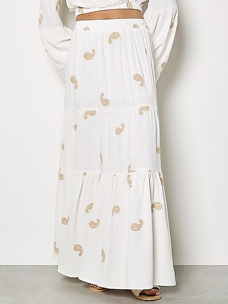 Apricot Maxirock Maxirock mit Paisley-Stickerei und Stufen Elastischer Bund günstig online kaufen