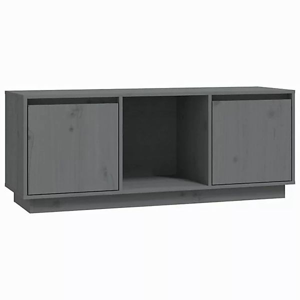 furnicato TV-Schrank Grau 110,5x35x44 cm Massivholz Kiefer (1-St) günstig online kaufen