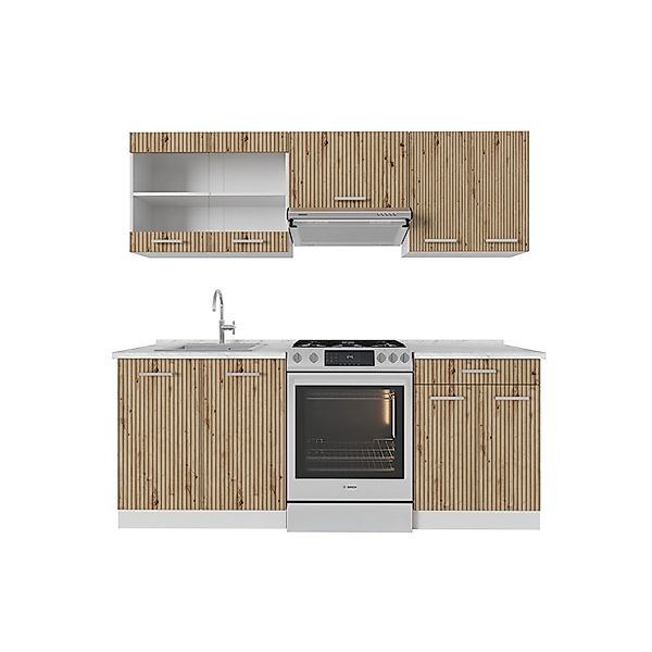 Vicco R-Line Eckküche Artisan-Eiche/Goldkraft Eiche 227 x 287 cm AP Eiche o günstig online kaufen