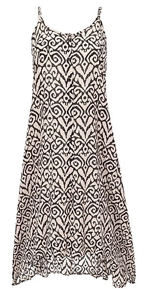 Guru-Shop Midikleid Luftiges Sommerkleid, Strandkleid - schwarz/weiß altern günstig online kaufen