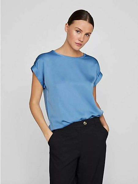 Vila T-Shirt Satin Blusen T-Shirt Kurzarm Basic Top Glänzend VIELLETTE 4599 günstig online kaufen