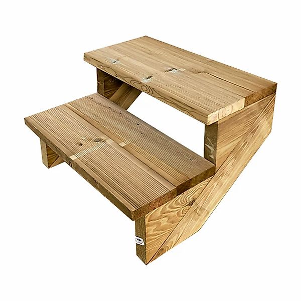 Vinuovo Terrassentreppe Holz 2 Stufen 60cm ohne Setzstufen günstig online kaufen