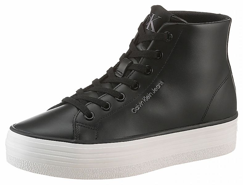 Calvin Klein Jeans Plateausneaker "BOLD VULC FLATF MID LTH IN", High Top Sn günstig online kaufen