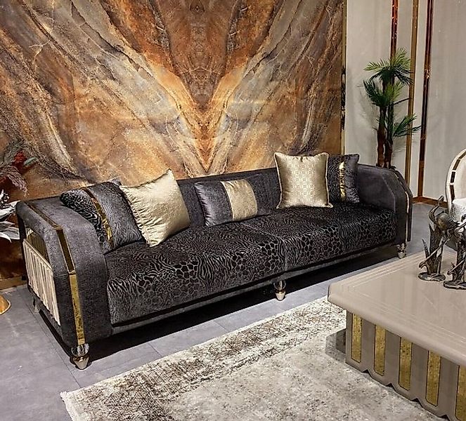 JVmoebel 3-Sitzer Luxus Dreisitzer Luxus Glänzend Samt Sofa 3 Sitzer Wohnzi günstig online kaufen
