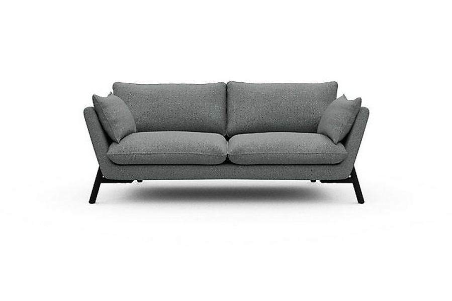 moebelfaktor Sofa Emil 2-Sitzer Beinfarbe Eiche Schwarz, schräg gestellte A günstig online kaufen