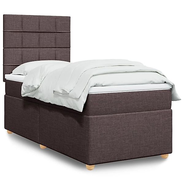 vidaXL Boxspringbett mit Matratze Dunkelbraun 90x190 cm Stoff 3293438 günstig online kaufen