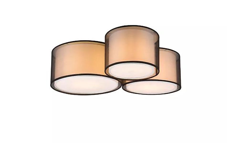 Deckenleuchte 3xE27 Matt Transparent 1 Stück Metall Schwarz, Weiß günstig online kaufen