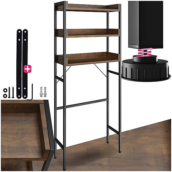 tectake Badregal Badezimmerregal, Set 1-tlg., Industrial günstig online kaufen