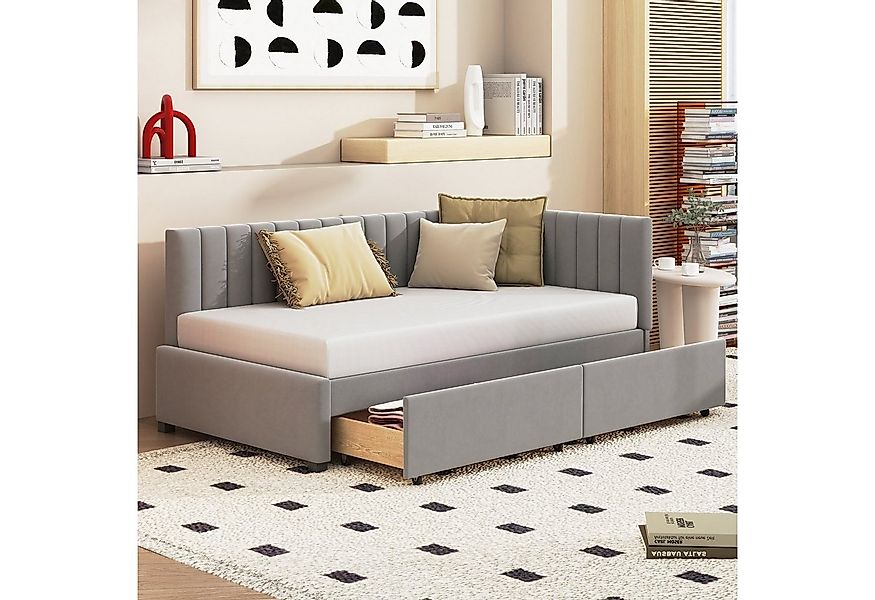 HAUSS SPOLE Schlafsofa 90*200 mit 2 großen Stauraumschubladen und Lattenros günstig online kaufen