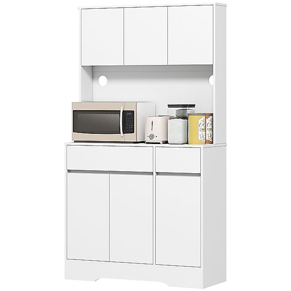 HOMCOM Küchenschrank Buffetschrank mit Arbeitsplatte, 6 Türen, Hochschrank günstig online kaufen