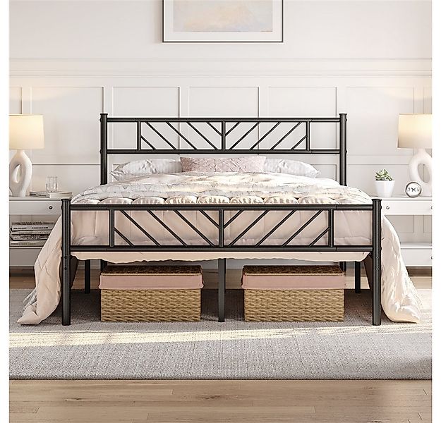 Yaheetech Metallbett Bettgestell 90x190/90x200/140x200cm, Minimalistischer günstig online kaufen