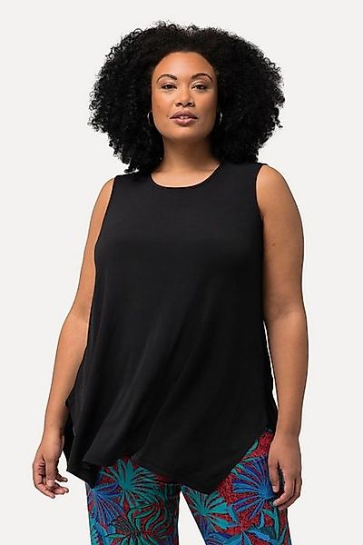 Ulla Popken Longtop Jerseytop Zipfelsaum A-Linie Rundhals ärmellos günstig online kaufen