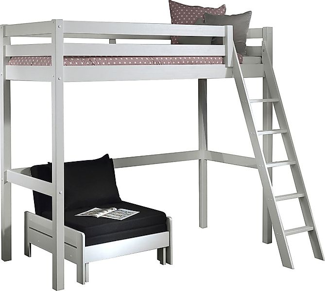 Vipack Hochbett Made in Europe, Hochbett mit 90 x 200 cm Liegefläche, grau günstig online kaufen