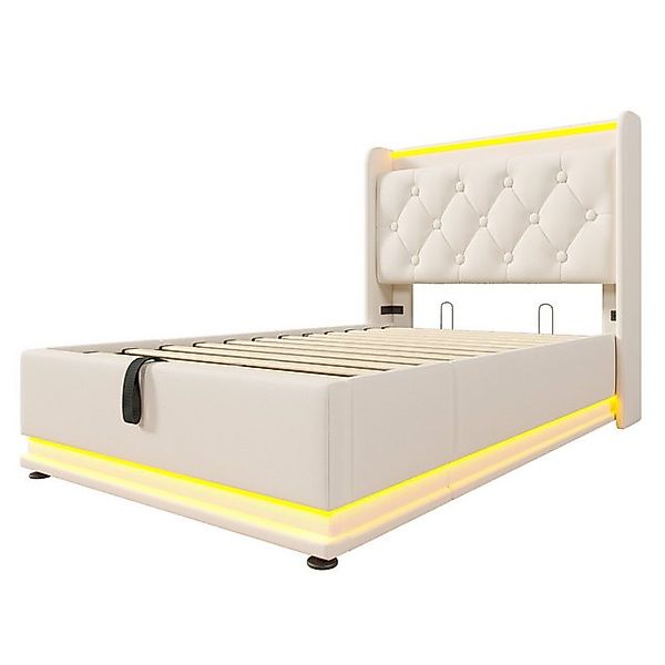 Gotagee Polsterbett Doppelbett Lagerbett Jugendbett Einzelbett Stauraum USB günstig online kaufen