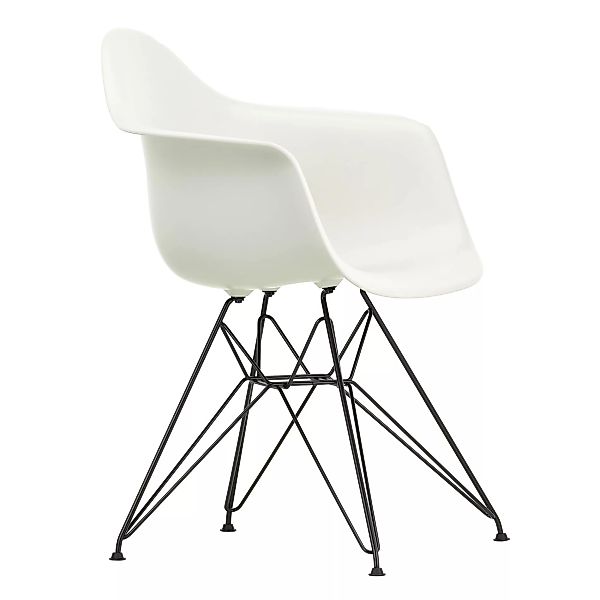 Vitra - Eames Plastic Armchair DAR Gestell schwarz - weiß/Sitzfläche Polypr günstig online kaufen