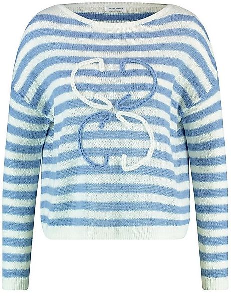 GERRY WEBER Rundhalspullover Gestreifter Pullover mit Wollanteil günstig online kaufen