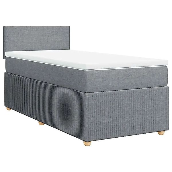 vidaXL Boxspringbett mit Matratze Hellgrau 80x200 cm Stoff 3287276 günstig online kaufen
