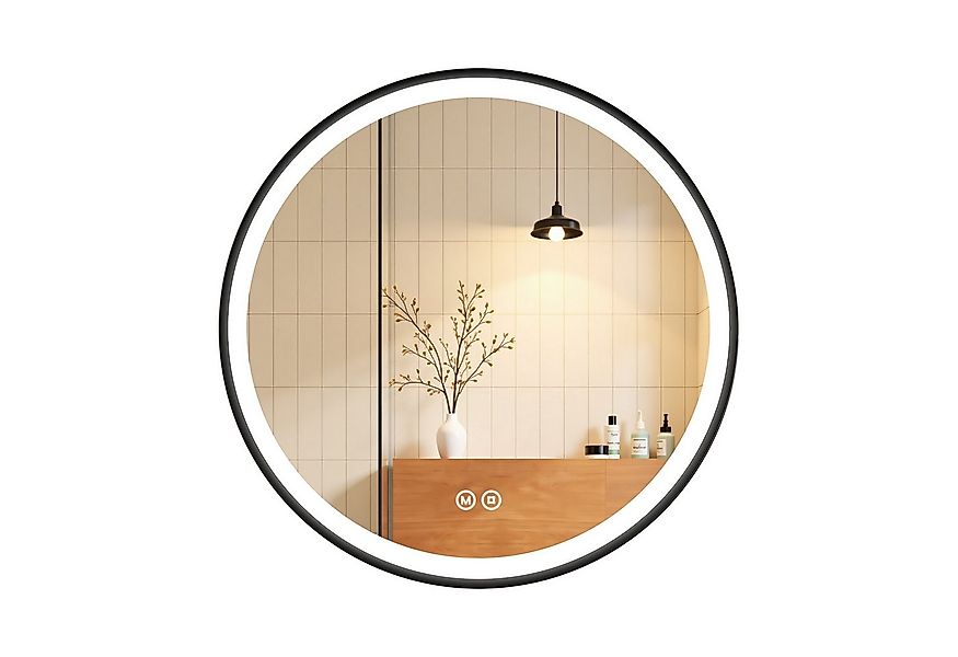 EMKE Badspiegel Badspiegel Rund mit Beleuchtung Badezimmerspiegel mit schwa günstig online kaufen