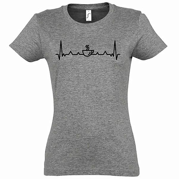 Youth Designz T-Shirt Herzschlag Kaffee Damen T-Shirt mit trenidgem Frontpr günstig online kaufen
