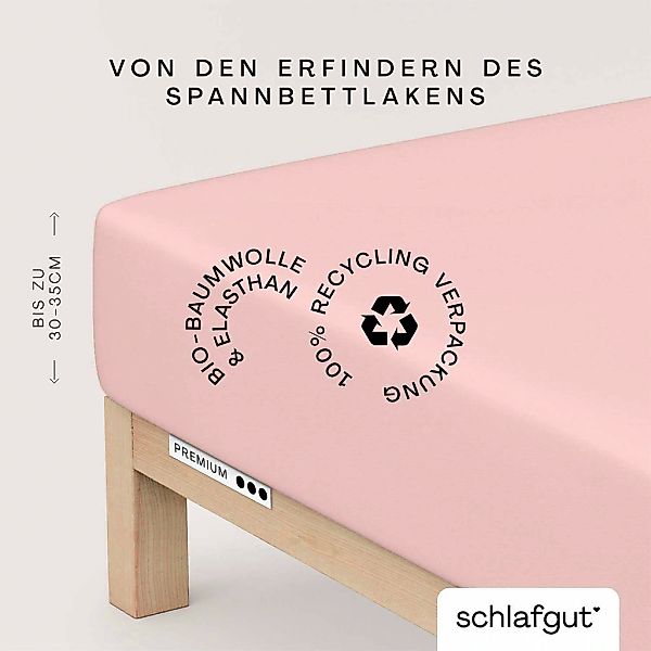 Schlafgut Spannbettlaken "PREMIUM Mako-Zwirn-Jersey, 220 g/m², 95% Bio-Baum günstig online kaufen